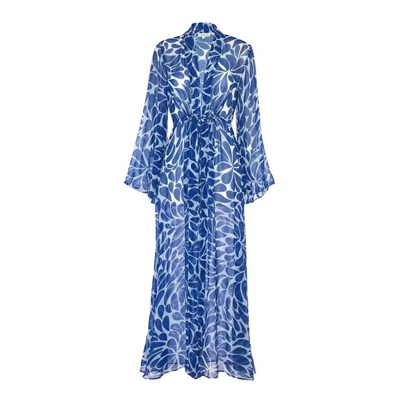 Bandeau One Piece Bikini With Long Cover Up